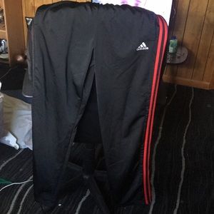 adidas sweat pants red stripes